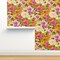 Pink Floral Botanical Water Color Summer Spring Flowers Garden Meadow Impressionist Custom Removable Wallpaper by Spoonflower Peel & Stick Wallpaper 2FT Wide